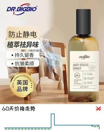 DR.BIGBIO防静电喷雾衣物柔顺剂衣服香氛除味抑菌植萃柔顺剂350mL英国便携