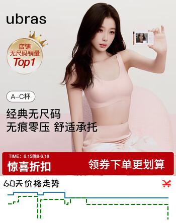 ubras虞书欣同款无尺码免拆胸垫背心式内衣女无痕无钢圈聚拢文胸