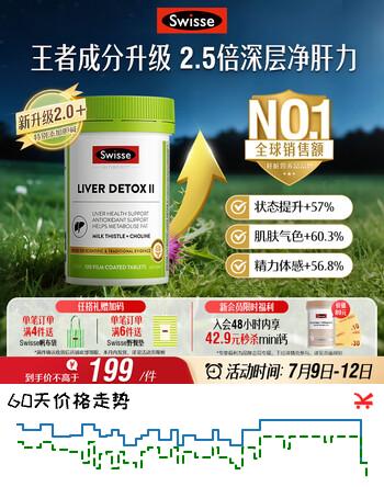 Swisse斯维诗 胆碱护肝片小绿瓶 奶蓟草熬夜养肝解酒120片日期至270525