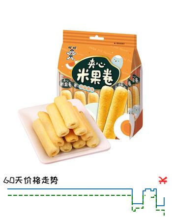 旺旺 夹心米果卷 咸蛋黄味 180g 零食 膨化食品 饼干糕点