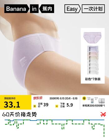 蕉内女士一次性内裤日抛100%纯棉EO灭菌出差旅行军训免洗三角裤7条装