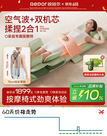 锐珀尔（Repor）O5按摩垫全身躺垫椅导轨床上按摩椅家用迷你颈椎腰部背部热敷气囊按摩仪器 母亲节礼物送长辈妈妈 双芯联动【颈部仿人手揉捏+腰背部柔性导轨】