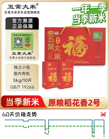 五常大米官方溯源 陆家围子 有机认证 特等五常大米马年礼盒10斤（1kg*5）