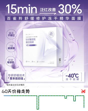 【3折】百雀羚（PECHOIN）舒缓修护冻干精华面膜5片七夕情人节礼物https://u.jd.com/k1qN4DM----普遍有货 | 下1件最优到手单价：150 -> 【49.9】