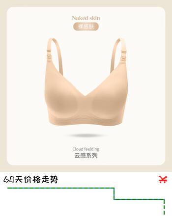ROVO哺乳内衣孕妇期专用聚拢产后喂奶无痕收副乳文胸罩 裸感肤 M