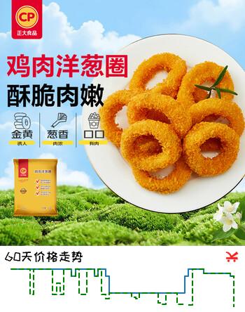 正大鸡肉洋葱圈1.6斤 冷冻炸鸡裹粉半成品鸡肉 炸鸡空气炸锅鸡块