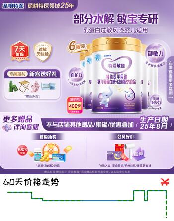 iSainte圣桐特医特爱敏佳部分水解婴幼儿0-12月乳蛋白过敏6罐效期25年8月