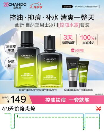 【5折】自然堂男士水乳套装 冰川控油水露乳液爽肤水补水保湿男士护肤套装礼物https://u.jd.com/kDHHo1O----普遍有货 | 下6件最优到手单价：134 -> 【75.98】