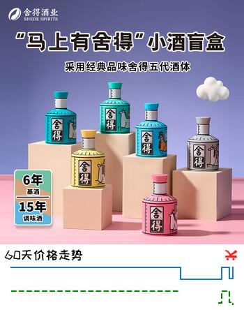 舍得 马上有小酒盲盒浓香型白酒52度 100ml 单瓶马年礼物（随机发货）