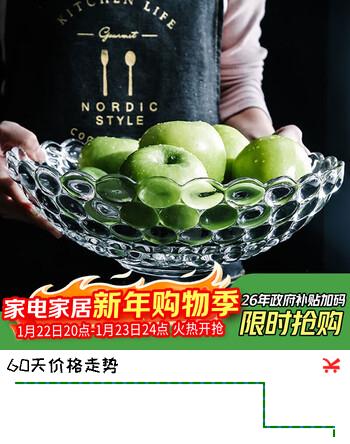 格娜斯 玻璃水果盘家用客厅茶几欧式轻奢风网红高档零食摆放盘大容量