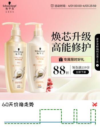 施华蔻（Schwarzkopf）多效修护型套装(洗400ml+润400ml)蓬松柔顺洗发水护发素 新老包装