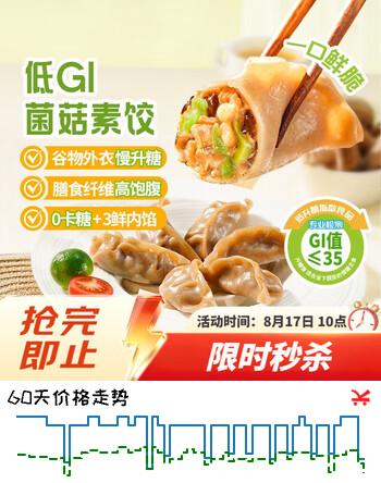 【5折】广州酒家低GI菌菇膳食饺子264g3袋 36个 轻食代餐减脂蒸饺水饺早餐半成品https://u.jd.com/k6uW5ty----普遍有货 | 下2件最优到手单价：24.9 -> 【14.9】