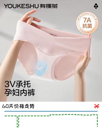 有棵树孕妇内裤早中晚期7A抗菌加长加宽纯棉裆月子低腰V型托腹大码短裤