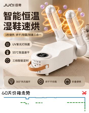 【6折】巨奇烘鞋器烘鞋机干鞋器鞋子烘干器紫光消毒除臭除菌家用烤鞋器可折叠https://u.jd.com/FgdvRAn----多半有货 | 下3件最优到手单价：71.84 -> 【43.92】