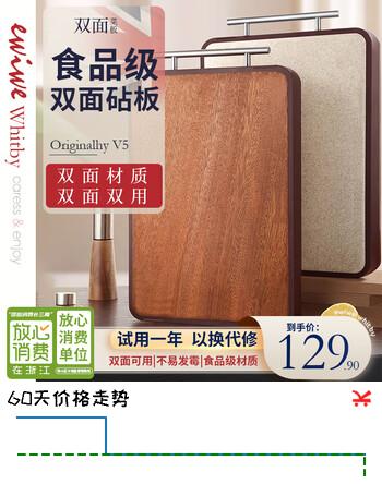 EWIWE加大菜板双面食品级PP材质厨房外提手砧板双面用案板揉面板菜墩 40cm/双面食品级材质/外提手