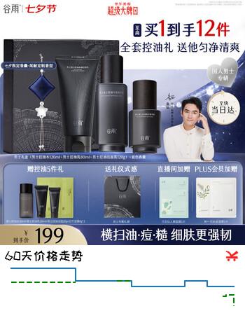 【8折】谷雨男士洁水乳套装礼盒洗面奶控油祛痘淡印补水保湿护肤品七夕礼物https://u.jd.com/UDejrbn----普遍有货 | 下3件最优到手单价：181.85 -> 【159】