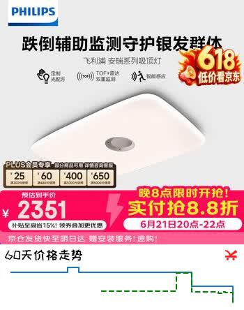 飞利浦（PHILIPS）智能吸顶灯全光谱客厅灯具跌倒监测适老化感应灯安瑞120W[包安装]