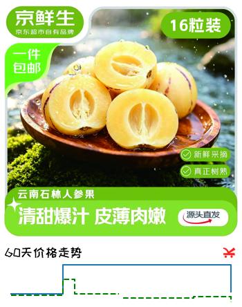 【7折】京鲜生【树上熟】云南石林精品人参果16粒装 单果50g  中秋水果源头直发https://u.jd.com/k6NEP3V----多半有货 | 下3件最优到手单价：14.9 -> 【10.6】