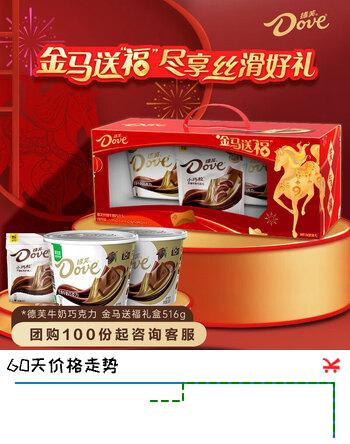 德芙牛奶巧克力 金马送福礼盒516g 休闲儿童零食  糖果 生日礼物 送礼