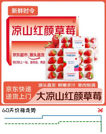 松筱草莓99红颜草莓新鲜水果四川大凉山草莓奶油草莓送礼品物礼盒年货 2盒装单果18-30g 净重600-650g