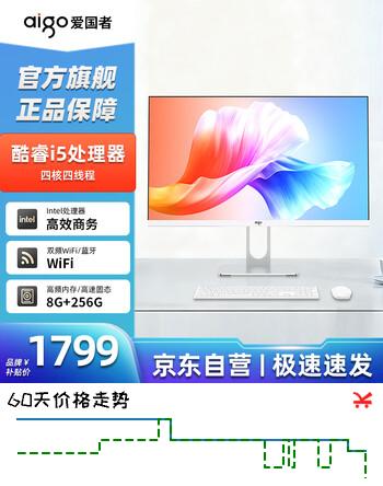 【8折】爱国者（aigo）23.8英寸一体机电脑商用办公家用台式主机整机（酷睿i5 8G 256G WiFi/蓝牙）https://u.jd.com/UGyJxqu----普遍有货 | 下1件最优到手单价：1099 -> 【939】