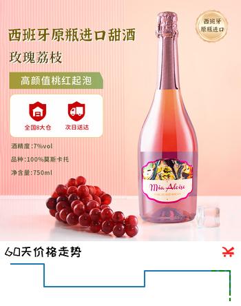 星空莫斯卡托西班牙原瓶进口起泡酒爱丽丝莫斯卡托桃红葡萄酒香槟瓶750ml