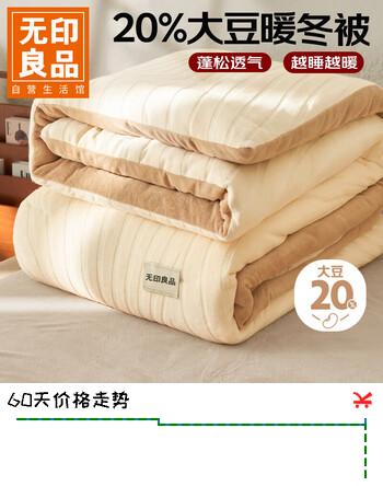 无印良品牛奶绒20%大豆纤维被子 春秋被芯 5斤 150*200cm