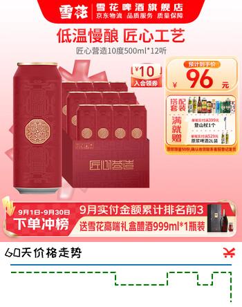 【7折】雪花啤酒 匠心营造 500mL 12罐 整箱装 到期日10月6日https://u.jd.com/x6dEaSY----普遍有货 | 下2件最优到手单价：74 -> 【55.5】