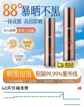 【9折】EEC防晒霜高倍防晒隔离霜女士小金瓶多重防护防晒喷雾正品小金管礼物 【1瓶50ml高倍防晒乳】27.2到期https://u.jd.com/4GqMhNQ----普遍有货 | 下1件最优到手单价：11.9 -> 【10.9】