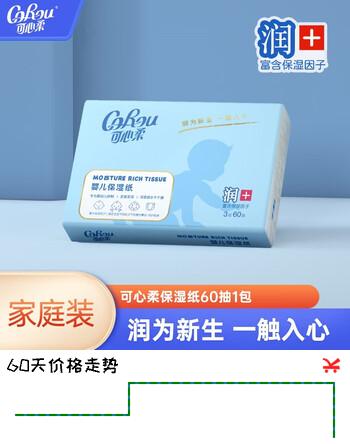 【2折】可心柔（COROU）婴幼儿柔纸巾新生宝宝儿童保湿乳霜纸便携小包纸3层 3层 60抽1包https://u.jd.com/xrRkUpB----普遍有货 | 下1件最优到手单价：19.9 -> 【5.9】