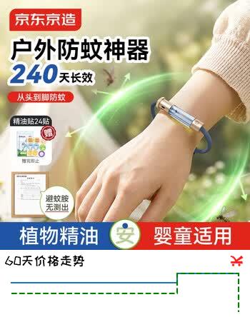 【6折】京东京造 太空舱植物精油手环 户外露营随身全身防护神器防叮手环藏蓝色https://u.jd.com/kDJffOu----普遍有货 | 下1件最优到手单价：59.41 -> 【39.95】