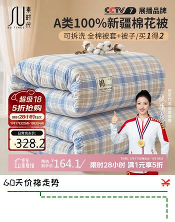 素时代A类新疆棉花被 里外全棉可拆洗被子冬天被套棉絮冬被