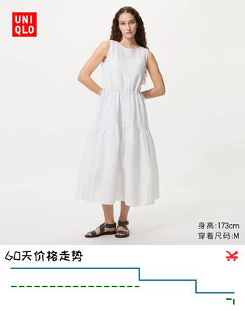【8折】优衣库棉麻条纹层叠连衣裙/无袖女装/裙子484787 01 乳白色 Mhttps://u.jd.com/4DuJ8kD----普遍有货 | 下8件最优到手单价：172.33 -> 【142.75】
