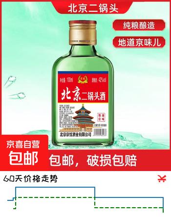 【直播专享】正宗北京二锅头地道京味 纯粮酿造口粮白酒浓香型 42度 100mL 1瓶