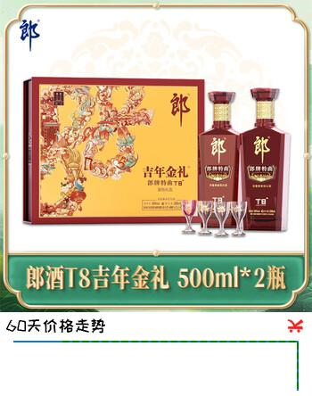 郎酒郎牌特曲T8吉年金礼 兼香型白酒 50度 500ml*2瓶 礼盒装