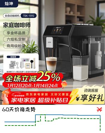 灿坤【国家补贴】全自动咖啡机家用意式美式研磨一体三合一 6种个性化定制享家庭咖啡师体验