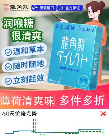 龙角散润喉糖薄荷味清爽护嗓粉末 日本原装进口送教师节礼物礼盒朋友