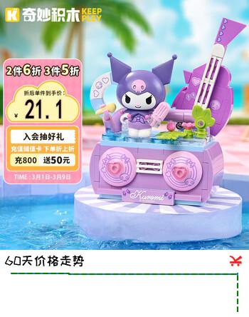 奇妙（keeppley）积木三丽鸥夏日泳池派对库洛米玩具摆件女生生日礼物