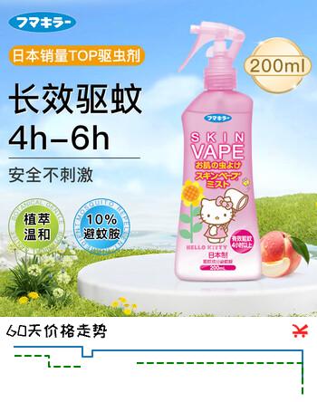 【7折】未来（VAPE）VAPE驱蚊喷雾户外花露水基孔肯雅热 蜜桃味200ml日本进口https://u.jd.com/U6UwKs0----普遍有货 | 下6件最优到手单价：42.53 -> 【33】