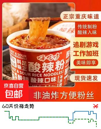 嗨吃哆酸辣粉米线粉丝方便速食非油炸桶装整箱川渝风味90g/桶 4桶