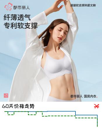 都市丽人内衣女无钢圈凉感无痕小凉风轻果冻条软支撑文胸胸罩2B322L