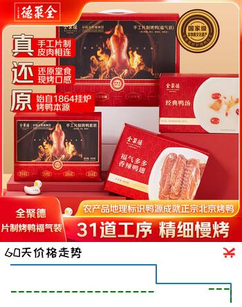 全聚德手工片制烤鸭福气装礼盒1746g 北京烤鸭特产 冷冻