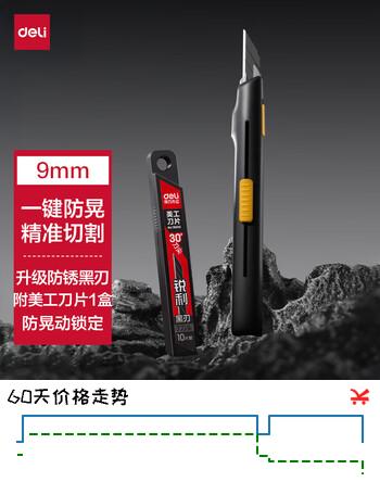 【7折】得力（deli）防晃美工刀套装/裁纸刀随身壁纸美工刀片 开箱快递刀小刀工具带10片刀片 灰色TD234-Thttps://u.jd.com/xD7Is6u----普遍有货 | 下3件最优到手单价：6.45 -> 【4.6】