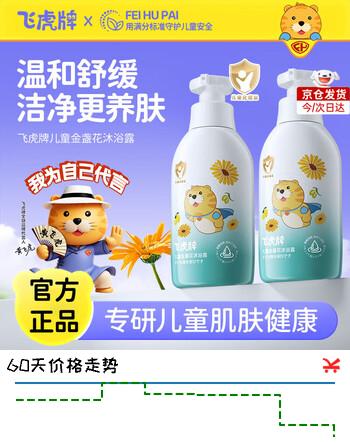 【8折】飞虎牌儿童沐浴露氨基酸泡泡金盏花沐浴露3-6-12岁专用婴儿青少年中大童 【2瓶优惠装】沐浴露300ml2https://u.jd.com/kDOdw7s----普遍有货 | 下1件最优到手单价：44.91 -> 【37.9】