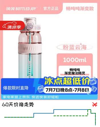 吨吨BOTTLED JOY大容量运动水杯渐变塑料杯健身水壶吨吨杯学生水杯