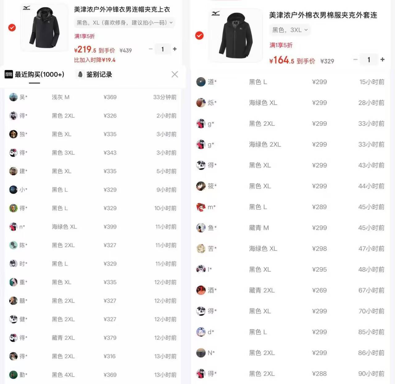 美津浓户外棉衣男棉服夹克外套连帽棉袄防风保暖登山棉袄 黑色 3XL