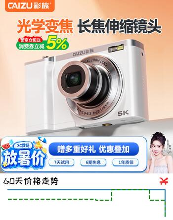 【8折】彩族（CAIZU）光学变焦双镜头数码相机 长焦伸缩卡片机 学生党校园5K录像入门级平替ccd照相机 男女孩生日礼物https://u.jd.com/UaOxQe0----普遍有货 | 下1件最优到手单价：1159 -> 【999】