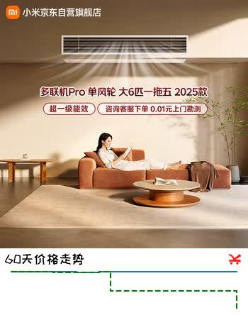 小米【价保618】 中央空调 多联机Pro 单风轮 大6匹一拖五 含2匹内机 超一级能效160Wn-OC30/N1C1