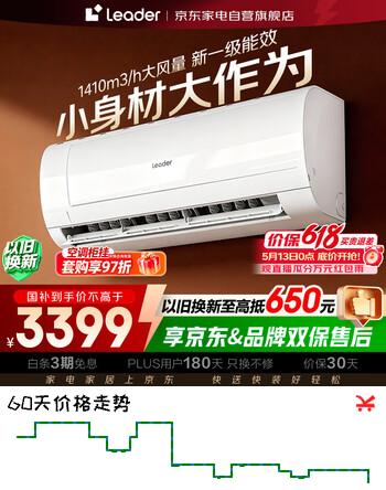 海尔出品统帅空调3匹挂机巨凉快强劲大风量新一级能效冷暖两用自清洁壁挂式KFR-72GW/19MDA81TU1
