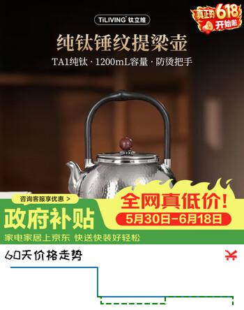TILIVING（钛立维）纯钛锤纹提梁壶电陶炉煮茶器煮茶壶茶具电茶炉围炉煮茶家用烧水壶泡茶壶